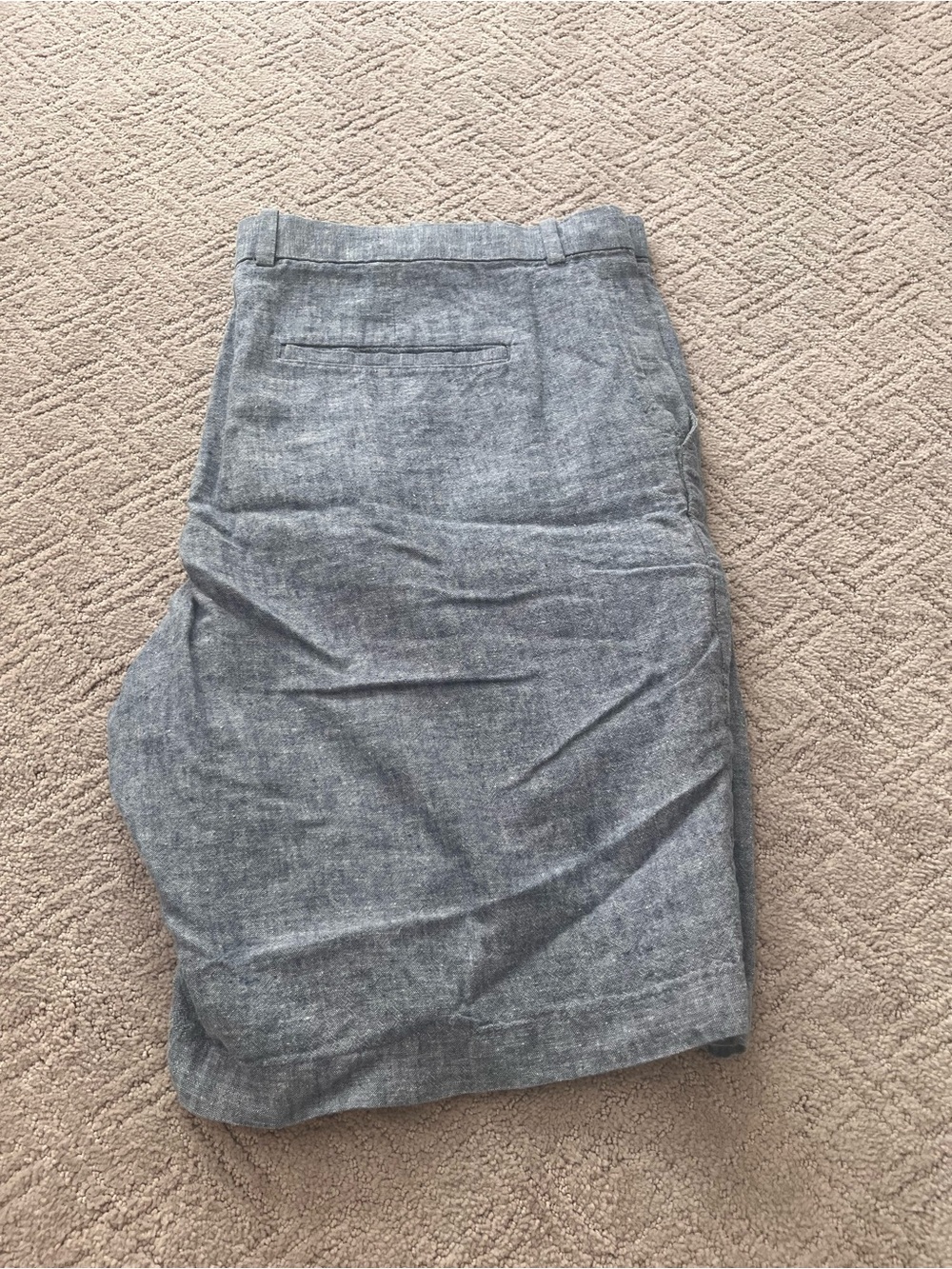 Perry Ellis Gray Linen-Blend Pencil Skirt